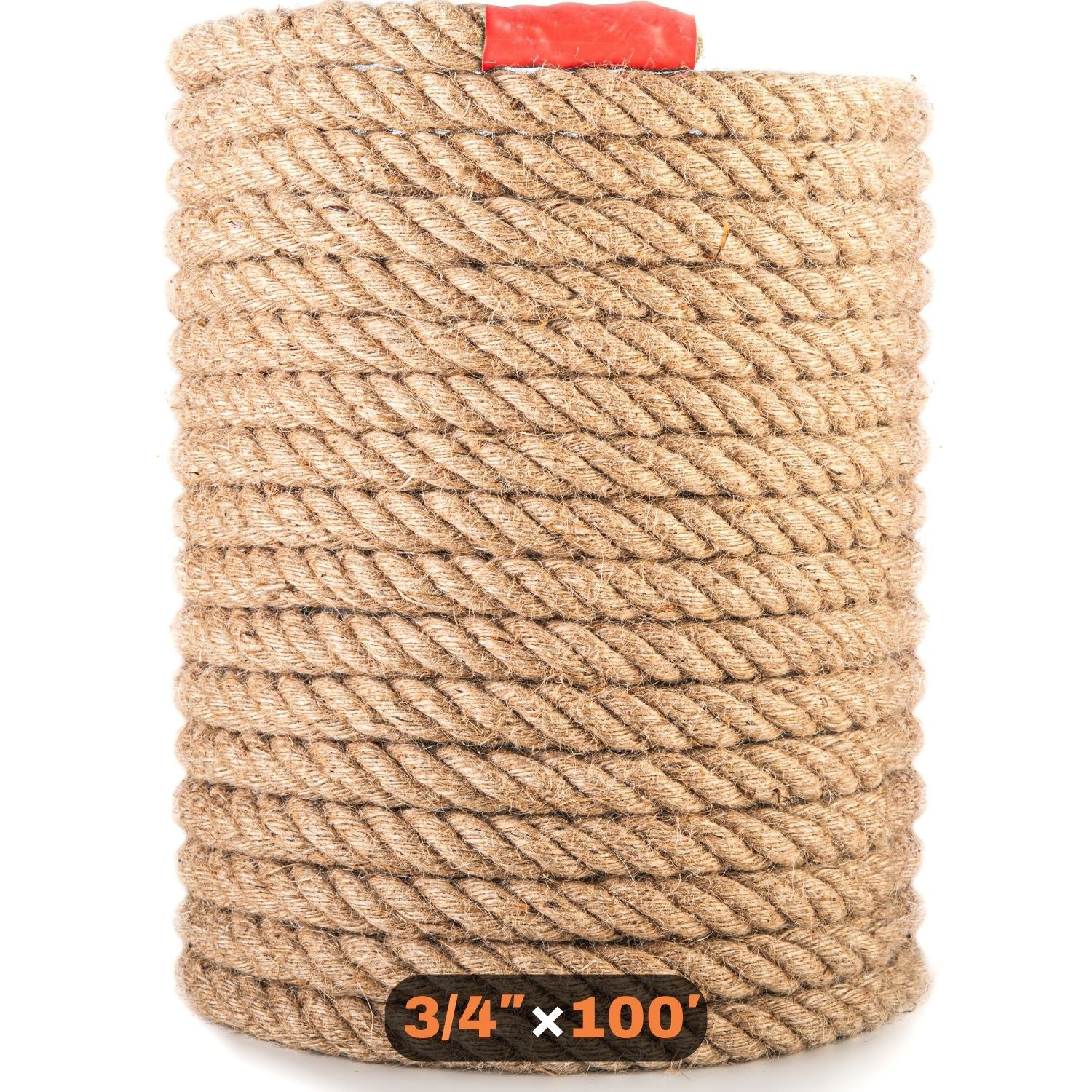 Natural Jute Rope - 3/4 Inch×25 Feet - Twisted Manila Rope - Thick Hemp Rope for Crafts, Hammock, Nautical, Decorating